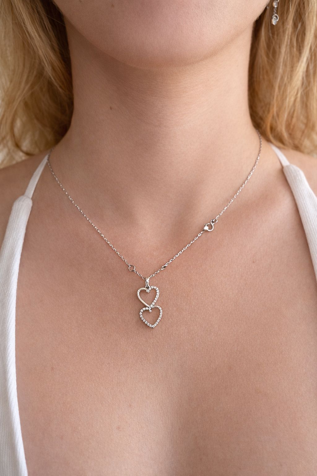 Double Heart Diamond Pendant