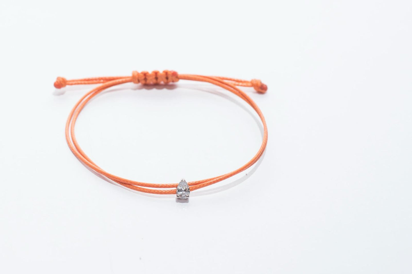 Orange String Bracelet with Lab-Grown Diamond – Elegant, Minimalist & Meaningful