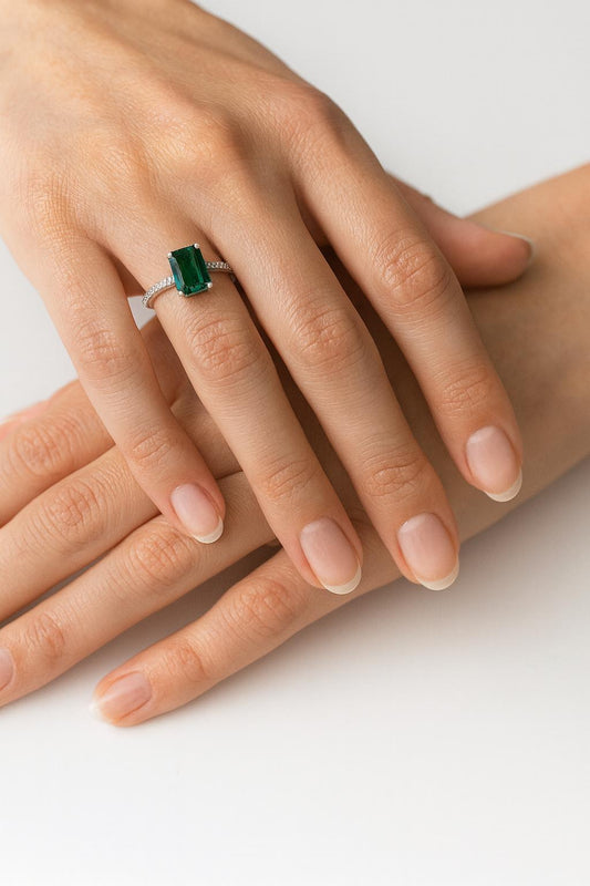 Emerald & Diamond Engagement Ring – 2 Carat | Luna Ray Fine Jewelry
