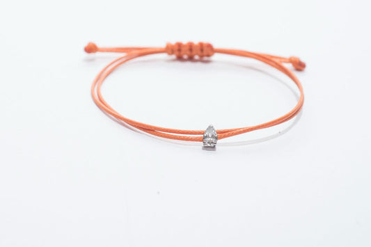 Orange String Bracelet with Lab-Grown Diamond – Elegant, Minimalist & Meaningful
