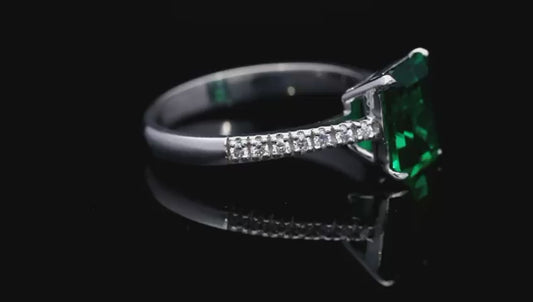Emerald & Diamond Engagement Ring – 2 Carat | Luna Ray Fine Jewelry